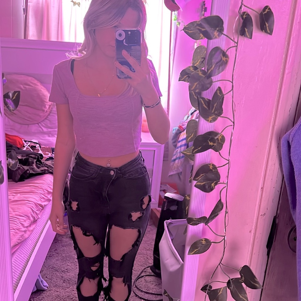 purple corset crop top